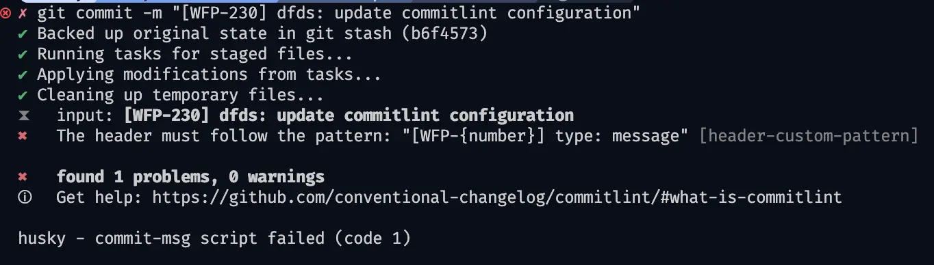 Incorrect type commit message